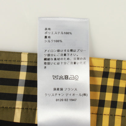 チェック プリーツ スカート イエロー ブラック クリスチャンディオール ボトムス Christian Dior