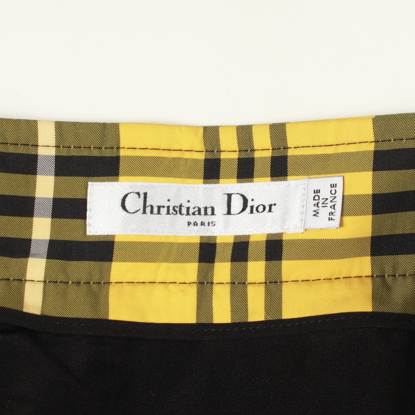 チェック プリーツ スカート イエロー ブラック クリスチャンディオール ボトムス Christian Dior