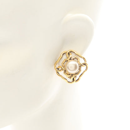 ココマーク イヤリング GP フェイクパール ゴールド オフホワイト 25 シャネル アクセサリー CHANEL