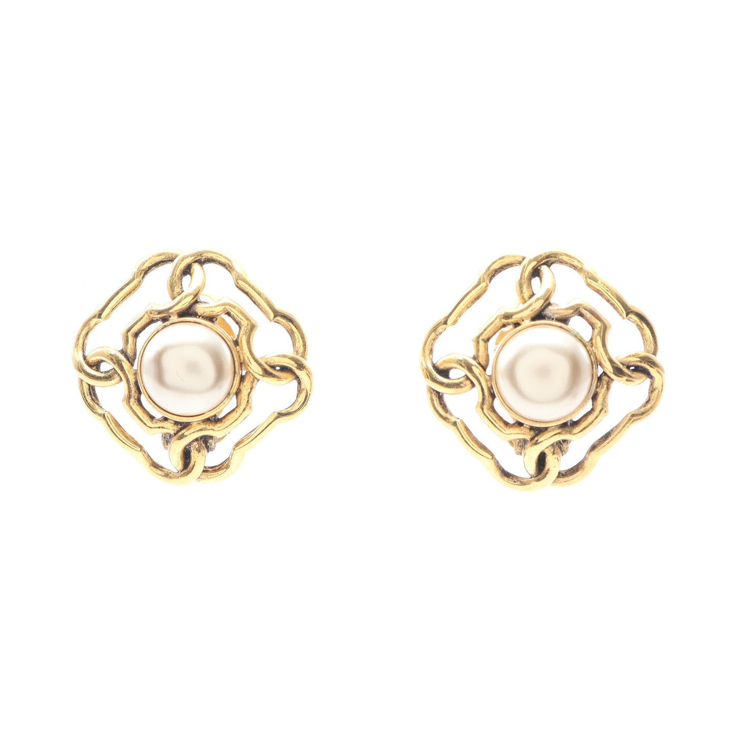 ココマーク イヤリング GP フェイクパール ゴールド オフホワイト 25 シャネル アクセサリー CHANEL