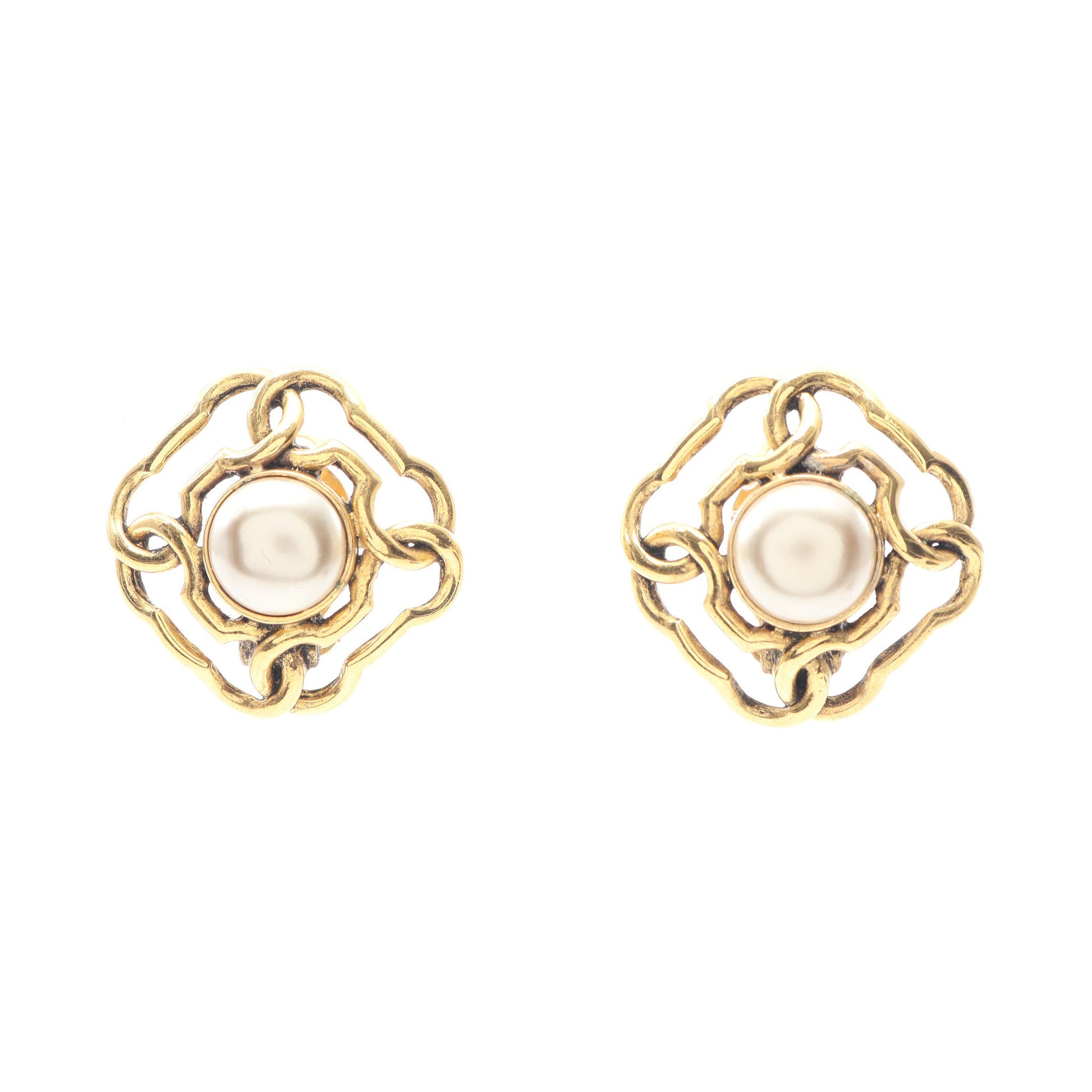 ココマーク イヤリング GP フェイクパール ゴールド オフホワイト 25 シャネル アクセサリー CHANEL