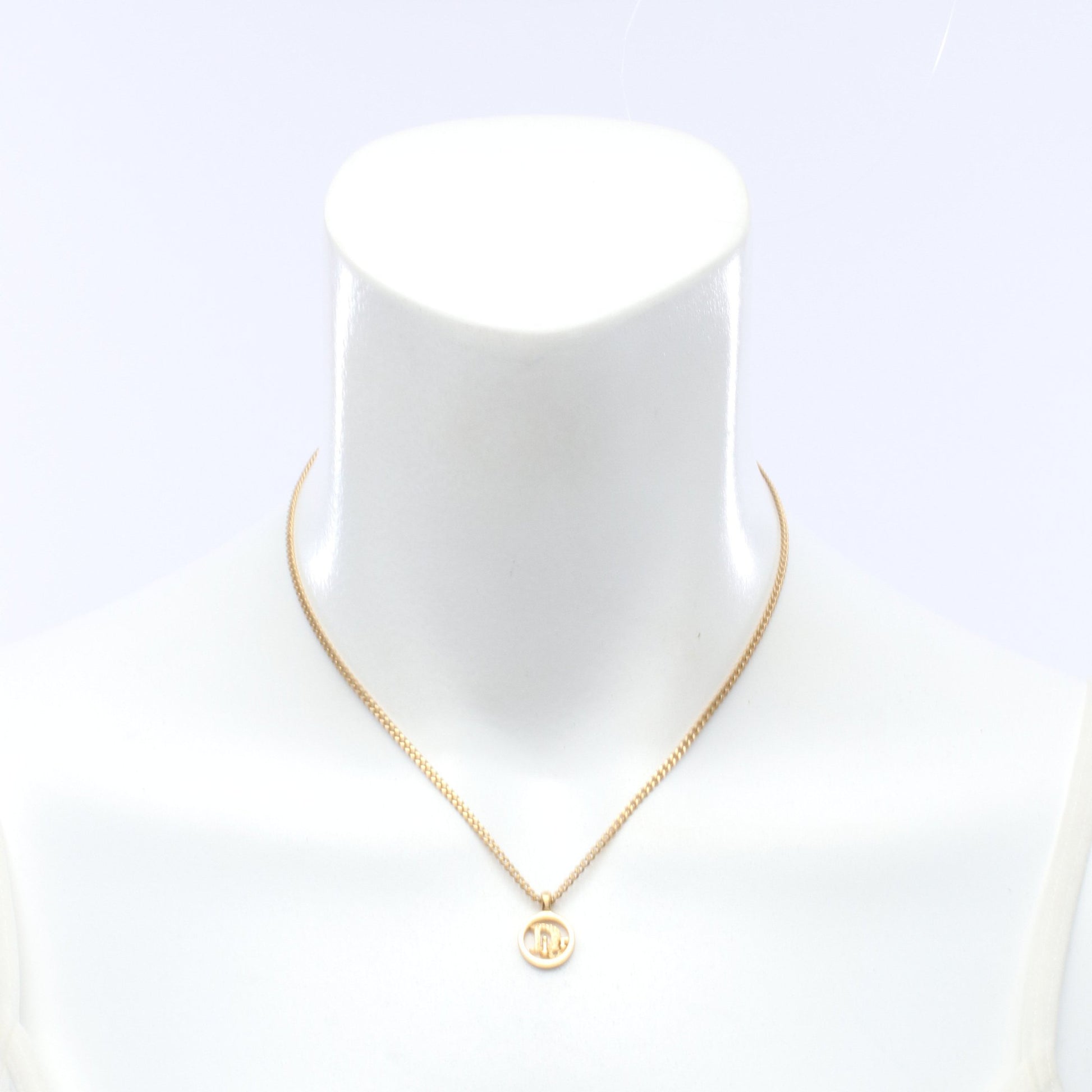 サークルロゴ ネックレス GP ラインストーン ゴールド クリア クリスチャンディオール アクセサリー Christian Dior
