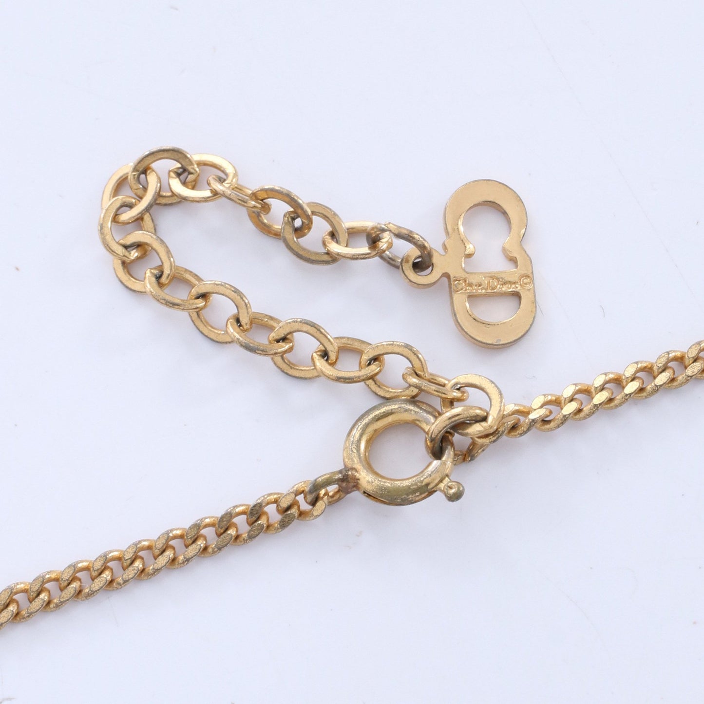 サークルロゴ ネックレス GP ラインストーン ゴールド クリア クリスチャンディオール アクセサリー Christian Dior