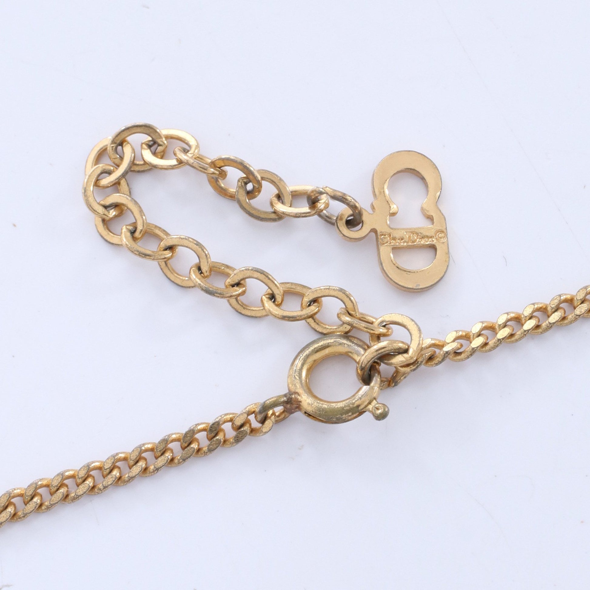 サークルロゴ ネックレス GP ラインストーン ゴールド クリア クリスチャンディオール アクセサリー Christian Dior
