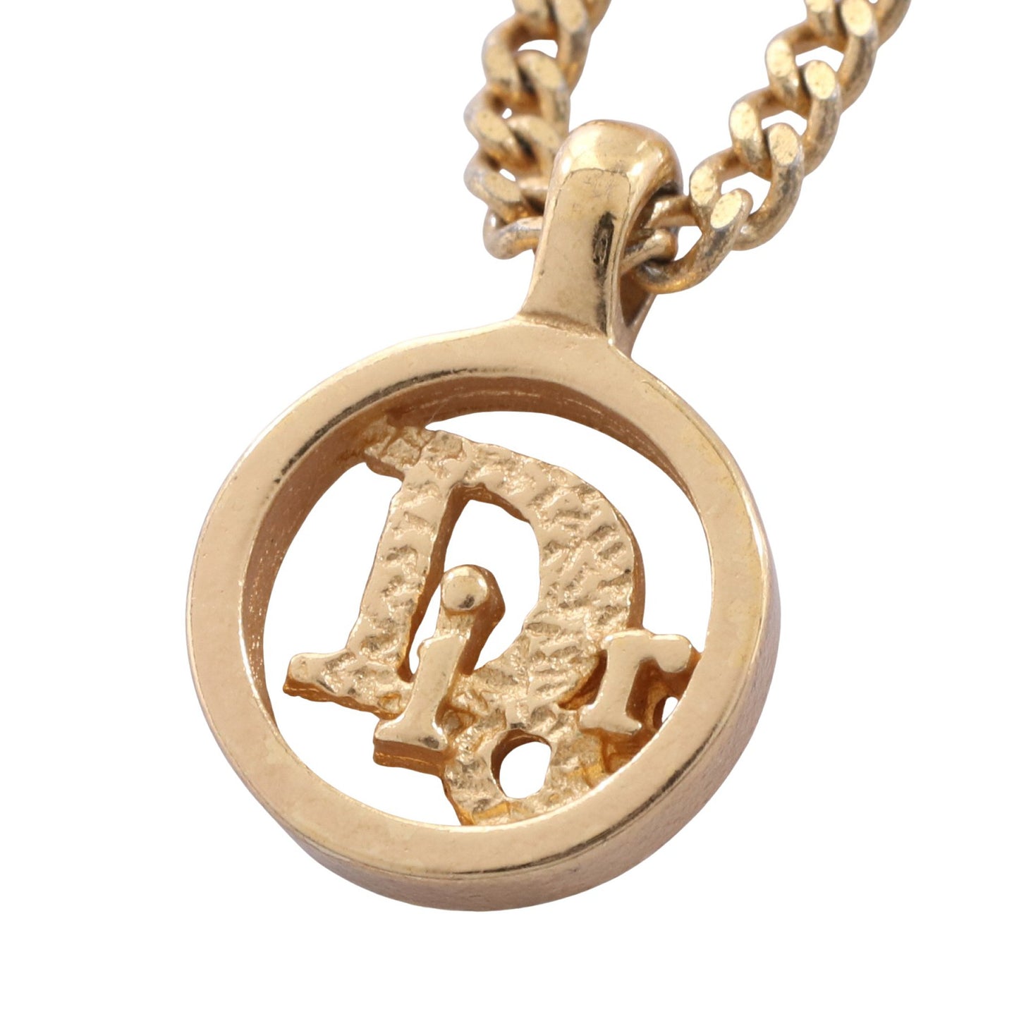 サークルロゴ ネックレス GP ラインストーン ゴールド クリア クリスチャンディオール アクセサリー Christian Dior