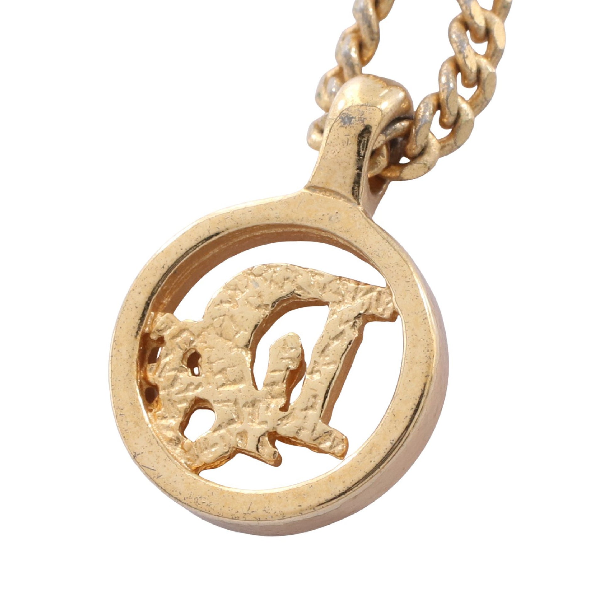 サークルロゴ ネックレス GP ラインストーン ゴールド クリア クリスチャンディオール アクセサリー Christian Dior