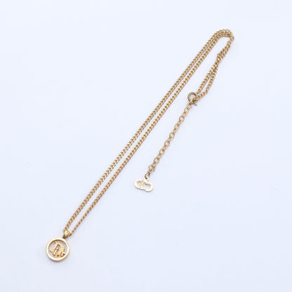 サークルロゴ ネックレス GP ラインストーン ゴールド クリア クリスチャンディオール アクセサリー Christian Dior