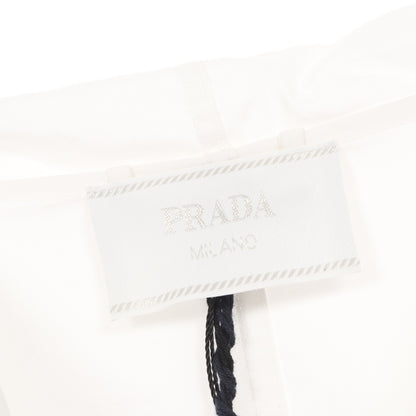 フィッシュテール フーデッド コート コットン ホワイト プラダ アウター PRADA