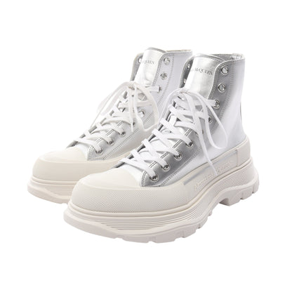 TREAD SLICK ハイカットスニーカー レザー シルバー アレキサンダーマックイーン シューズ ALEXANDER MCQUEEN