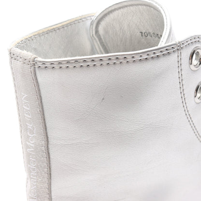 TREAD SLICK ハイカットスニーカー レザー シルバー アレキサンダーマックイーン シューズ ALEXANDER MCQUEEN