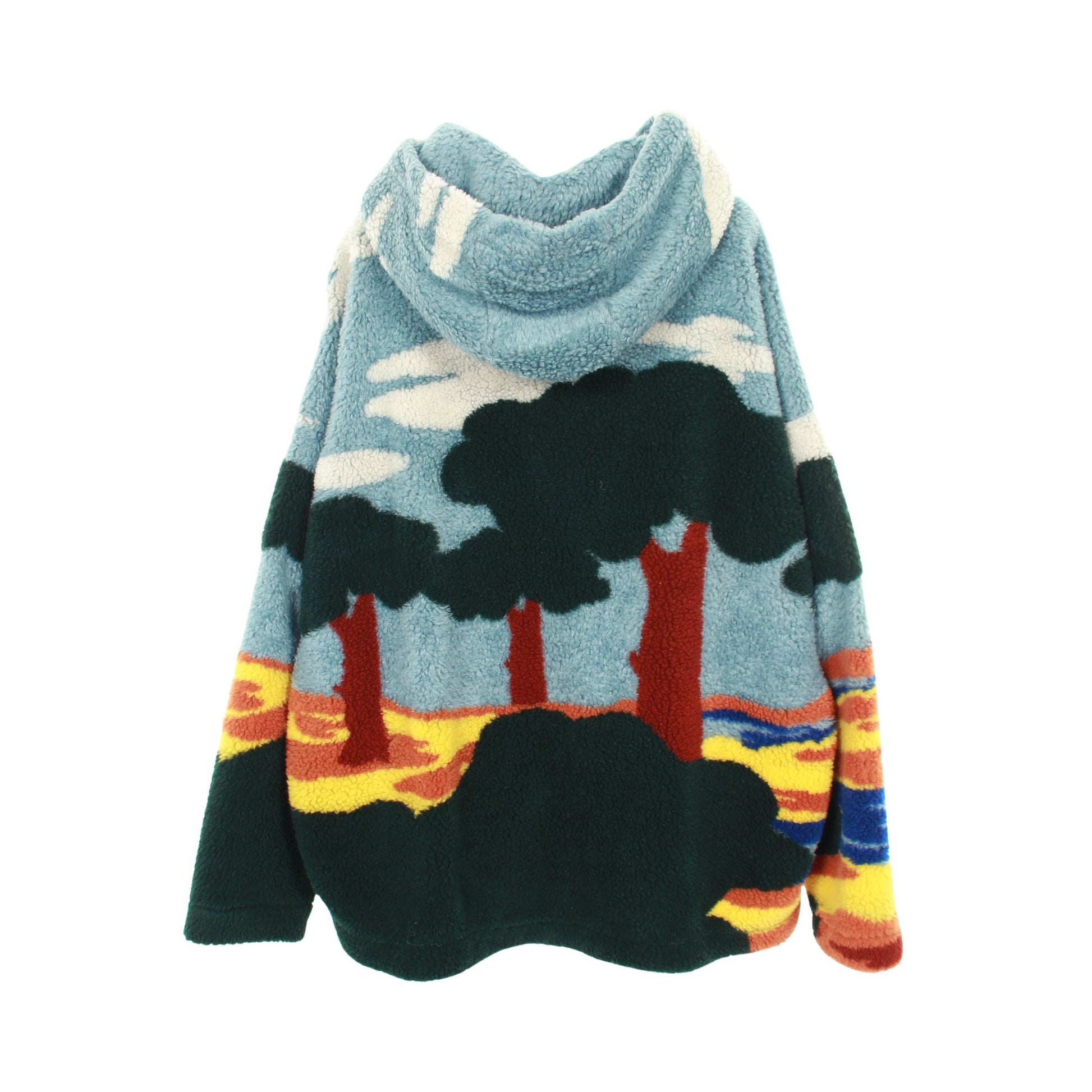 ボアフリース ジャケット ライトブルー マルチカラー フード付き ディースクエアード アウター DSQUARED2