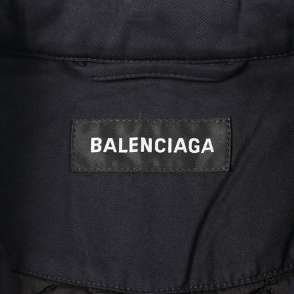レイヤードライク コート チェック コットン レッド ネイビー ブラック バレンシアガ アウター BALENCIAGA