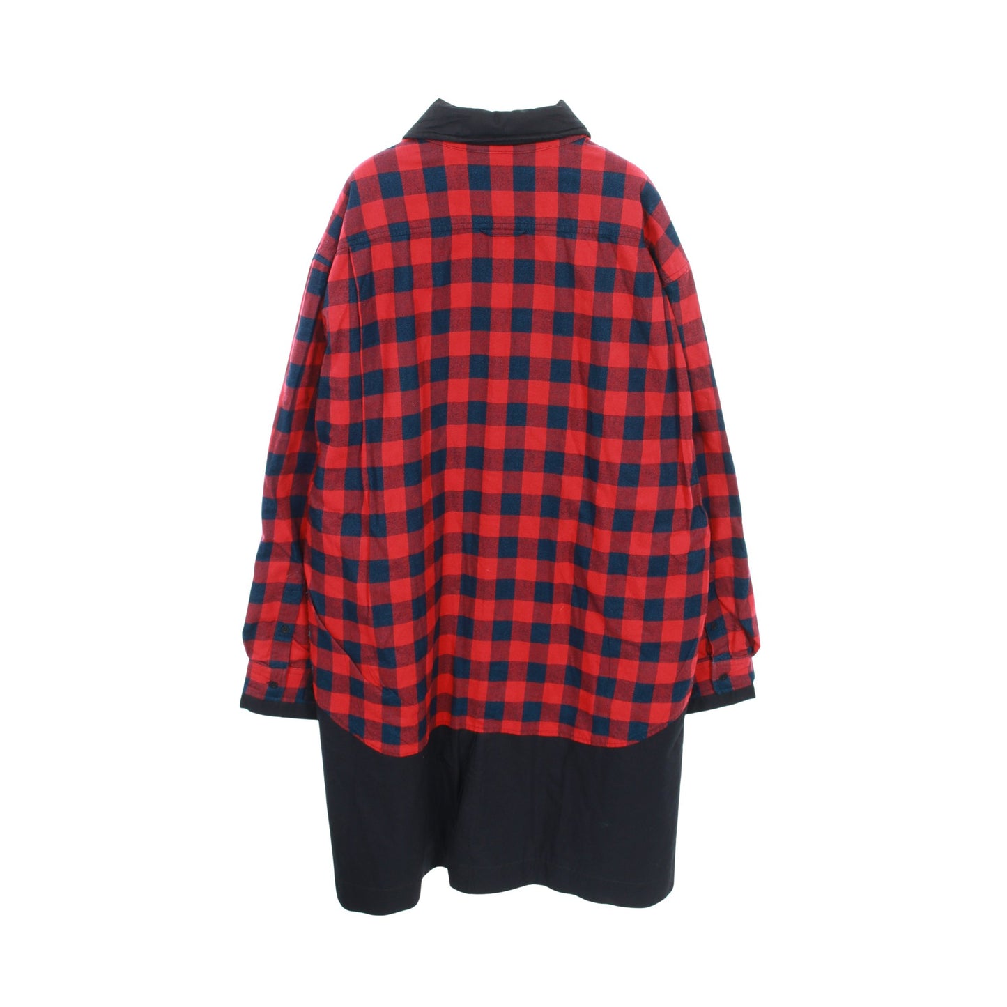 レイヤードライク コート チェック コットン レッド ネイビー ブラック バレンシアガ アウター BALENCIAGA