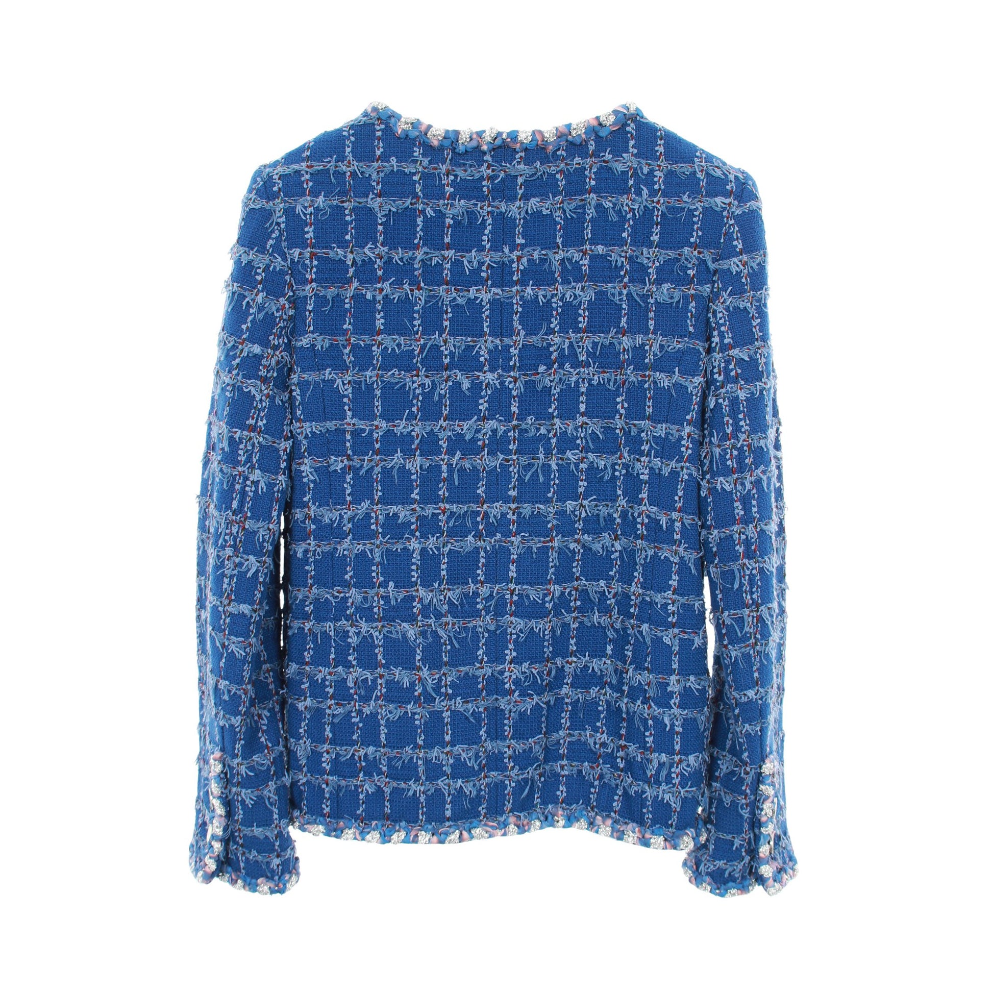ココマークボタン ツイード ジャケット コットン ブルー シャネル アウター CHANEL