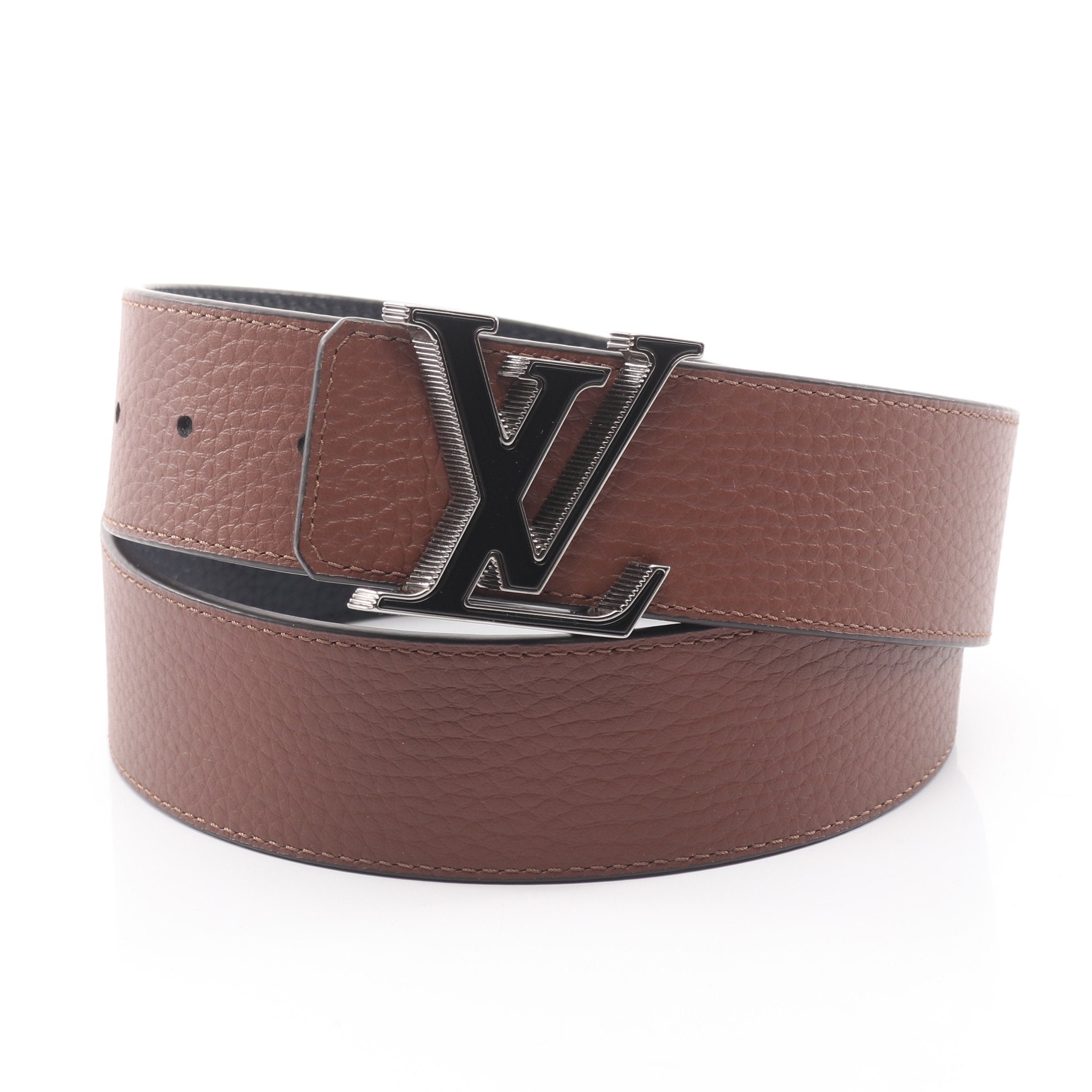 Louis Vuitton レザー ベルト ネイビー ブラウン リバーシブル Louis Vuitton レザー ベルト ネイビー ブラウン リバーシブル 【公式