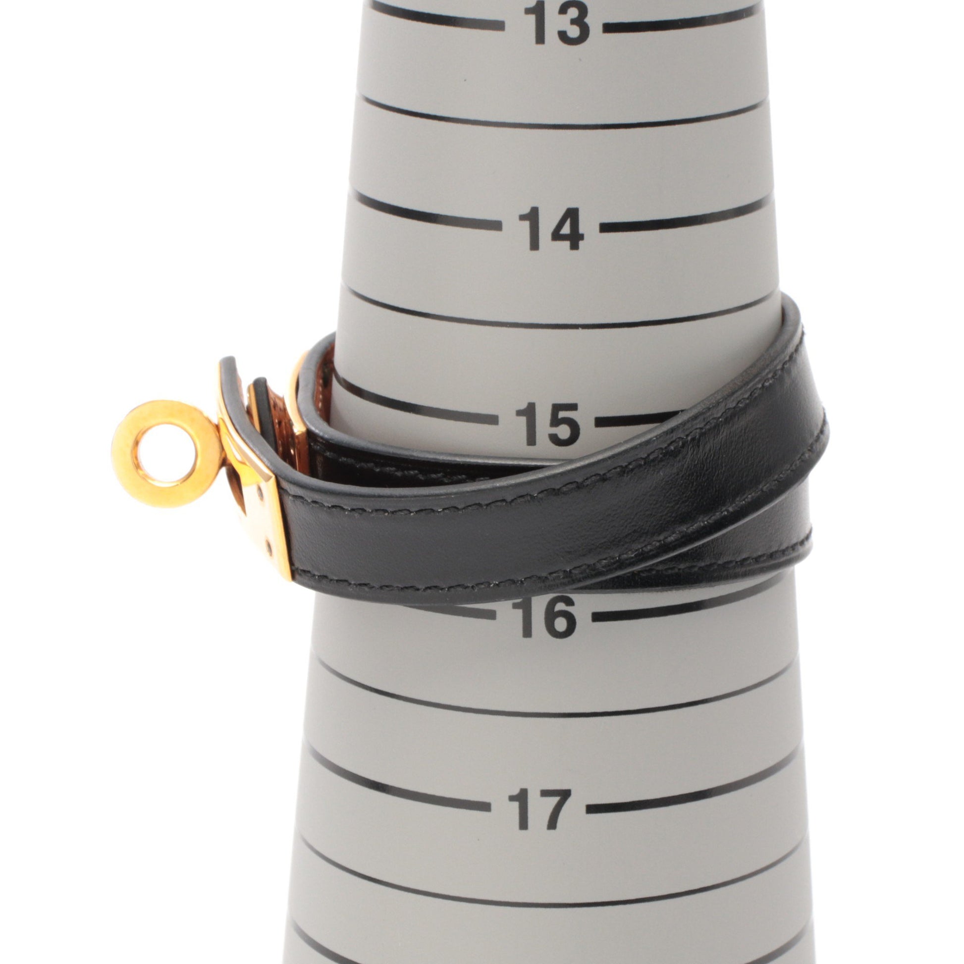 ケリー ドゥブルトゥール ブレスレット ボックスカーフ ブラック ゴールド金具 A刻印 エルメス アクセサリー HERMES