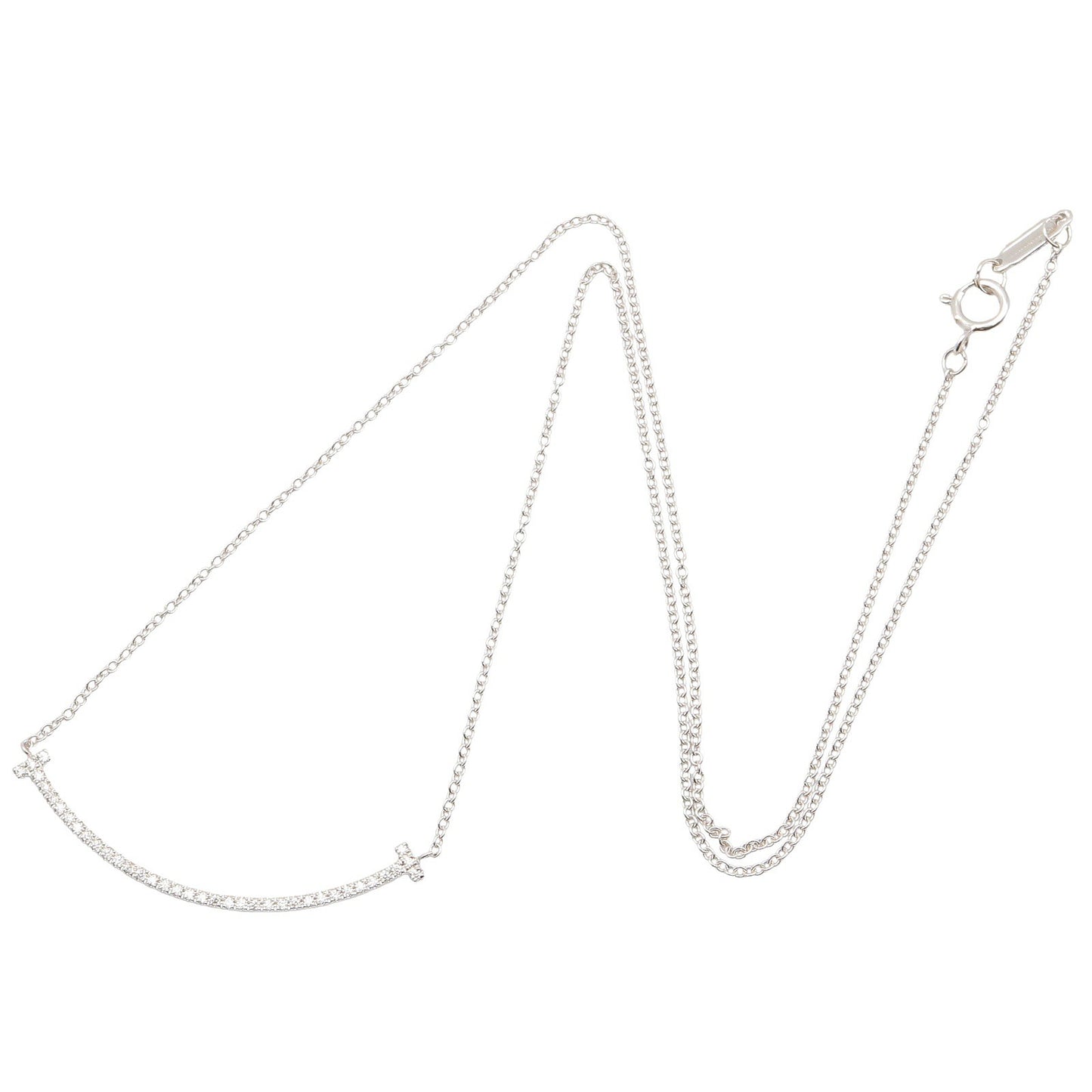 Tスマイル スモール ダイヤ ネックレス ネックレス K18WG ダイヤモンド クリア ホワイトゴールド ティファニー アクセサリー TIFFANY & Co.