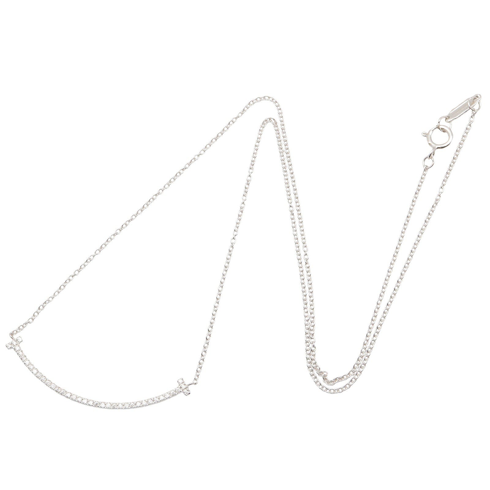 Tスマイル スモール ダイヤ ネックレス ネックレス K18WG ダイヤモンド クリア ホワイトゴールド ティファニー アクセサリー TIFFANY & Co.