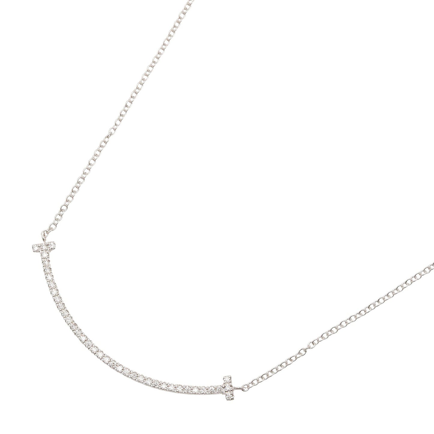 Tスマイル スモール ダイヤ ネックレス ネックレス K18WG ダイヤモンド クリア ホワイトゴールド ティファニー アクセサリー TIFFANY & Co.
