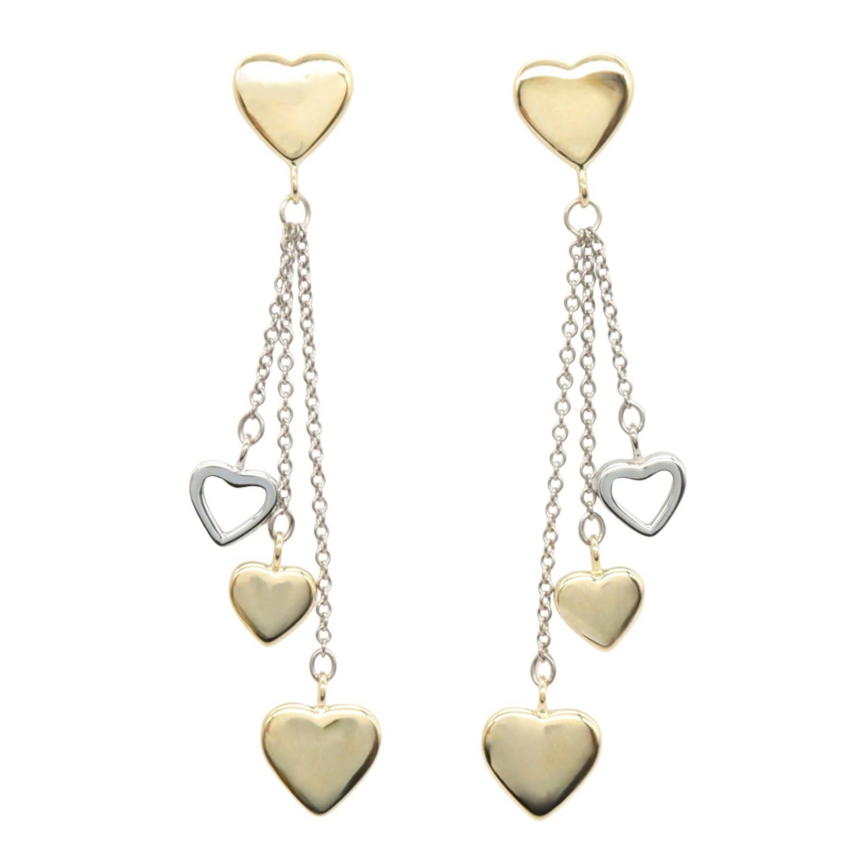 マルチハートドロップ ピアス ピアス K18YG K18WG イエローゴールド ホワイトゴールド ティファニー アクセサリー TIFFANY & Co.