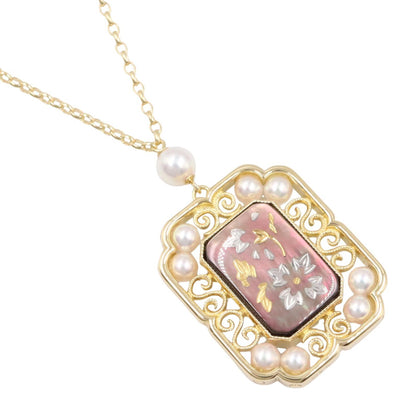 ピクウェ パール ネックレス ネックレス K18YG パール イエローゴールド ホワイト ミキモト アクセサリー MIKIMOTO