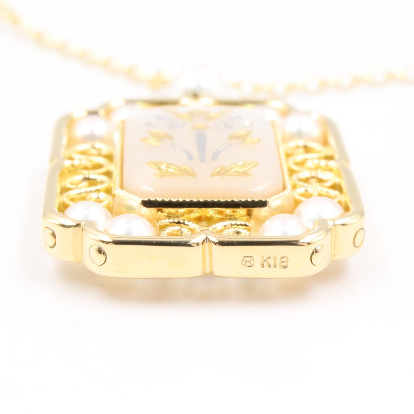 ピクウェ パール ネックレス ネックレス K18YG パール イエローゴールド ホワイト ミキモト アクセサリー MIKIMOTO
