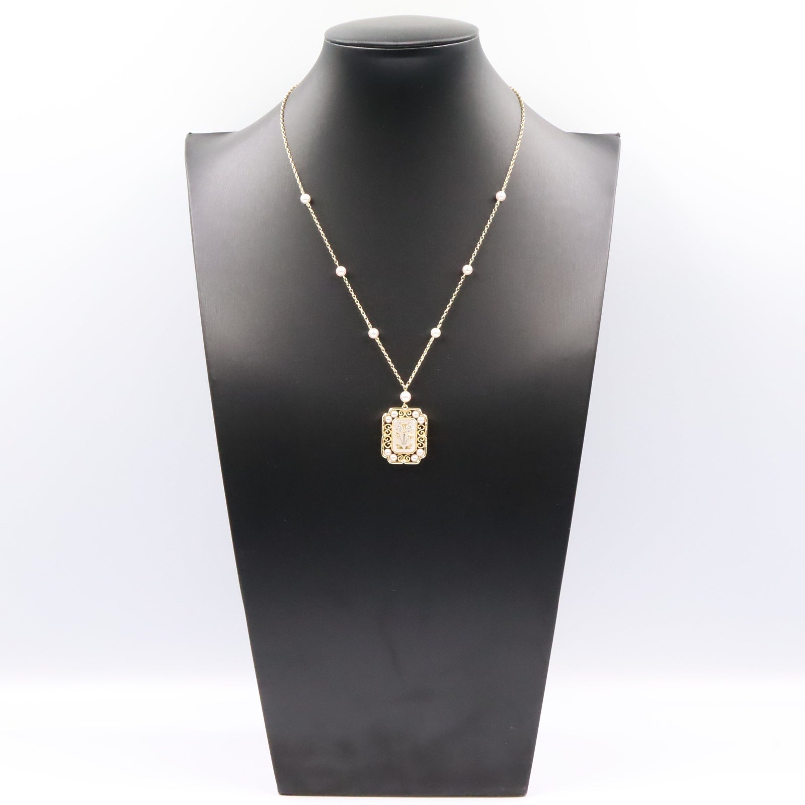 ピクウェ パール ネックレス ネックレス K18YG パール イエローゴールド ホワイト ミキモト アクセサリー MIKIMOTO