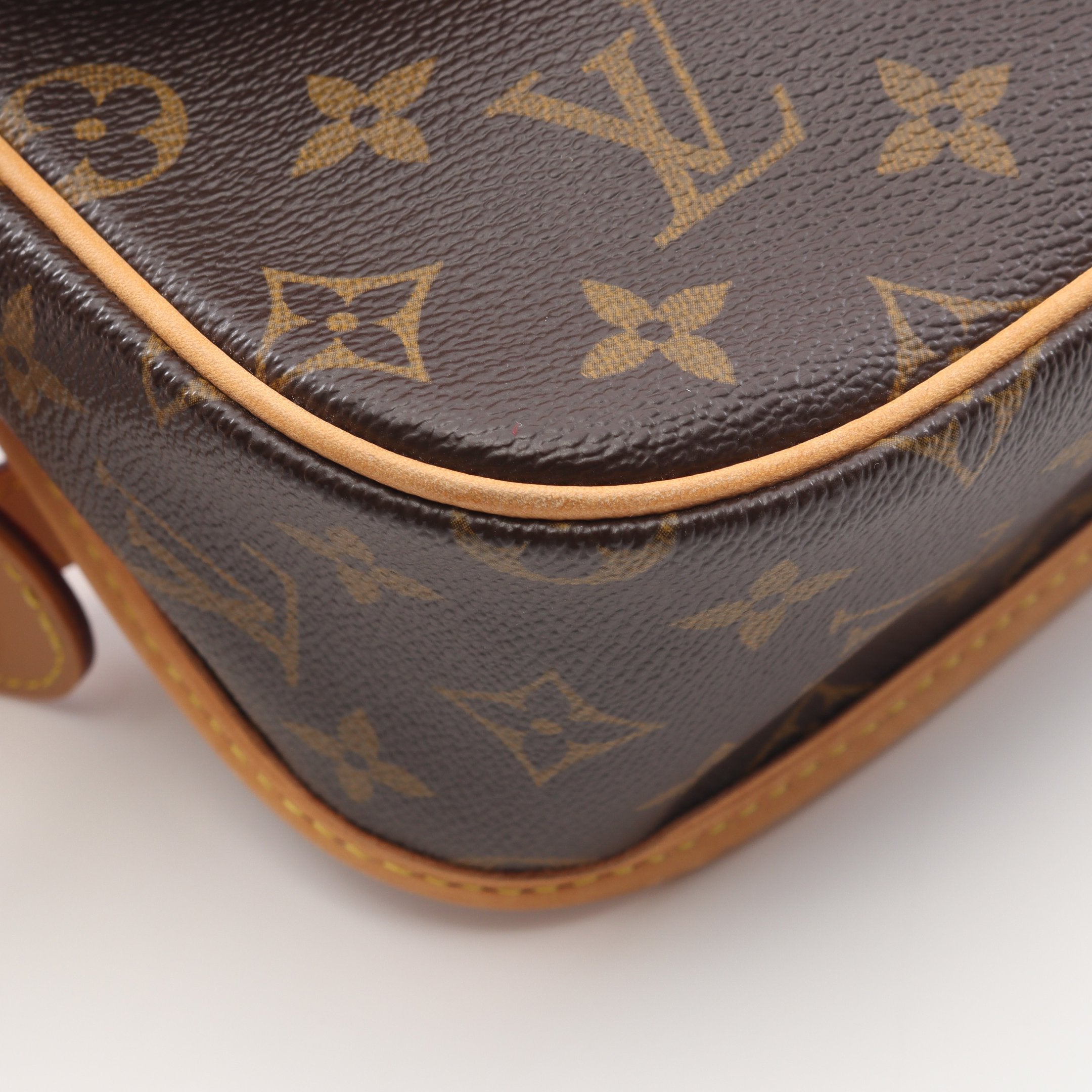 ソローニュ モノグラム ショルダーバッグ PVC レザー ブラウン ルイ