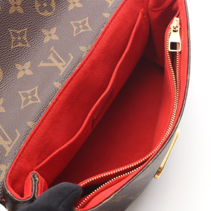 サン プラシード モノグラム スリーズ チェーンショルダーバッグ PVC レザー ブラウン レッド ルイヴィトン バッグ LOUIS VUITTON