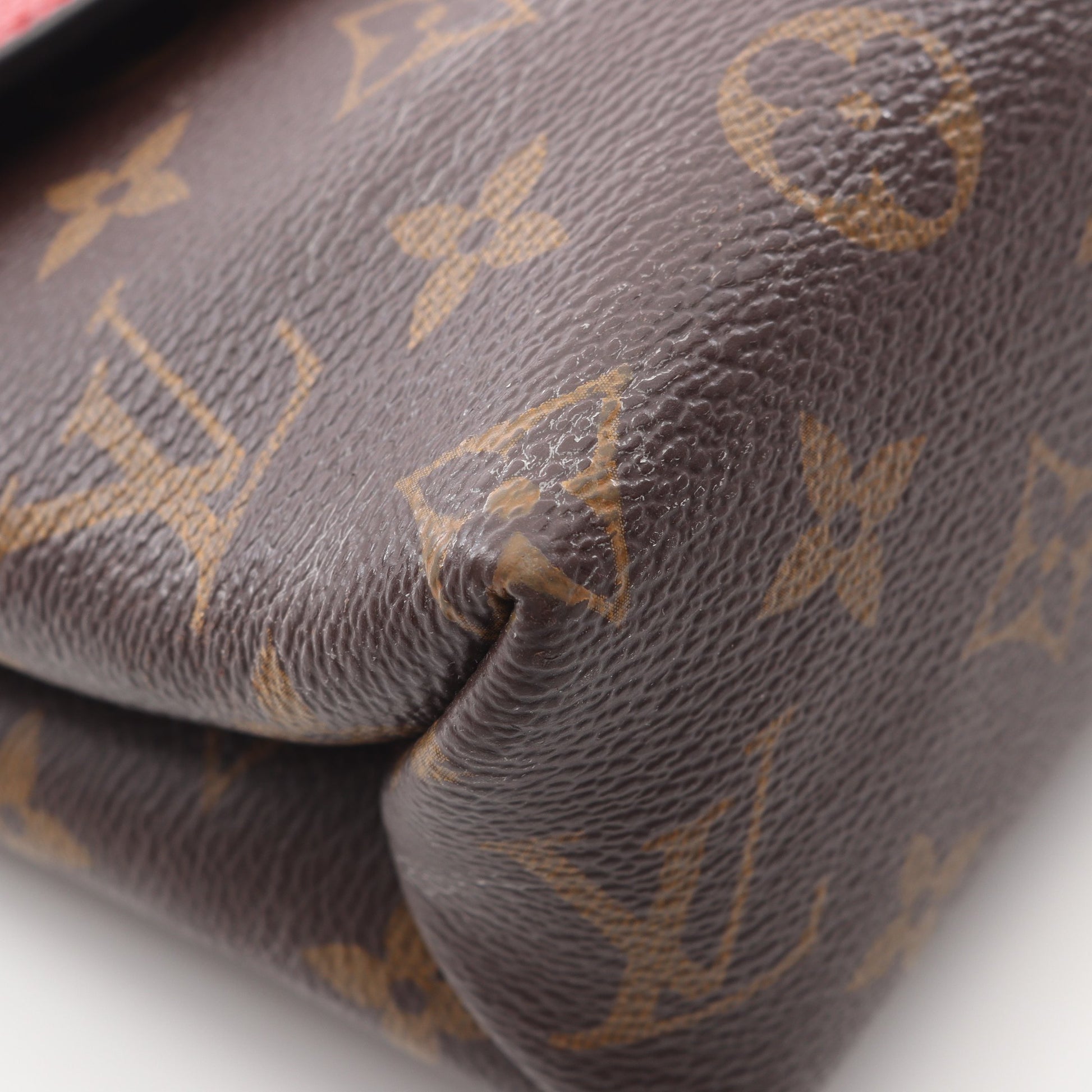 サン プラシード モノグラム スリーズ チェーンショルダーバッグ PVC レザー ブラウン レッド ルイヴィトン バッグ LOUIS VUITTON