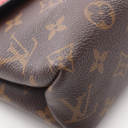 サン プラシード モノグラム スリーズ チェーンショルダーバッグ PVC レザー ブラウン レッド ルイヴィトン バッグ LOUIS VUITTON