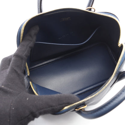 ボリード1923 ミニ ブルーネイビー ハンドバッグ シェーブル ネイビー ゴールド金具 2WAY K刻印 エルメス バッグ HERMES