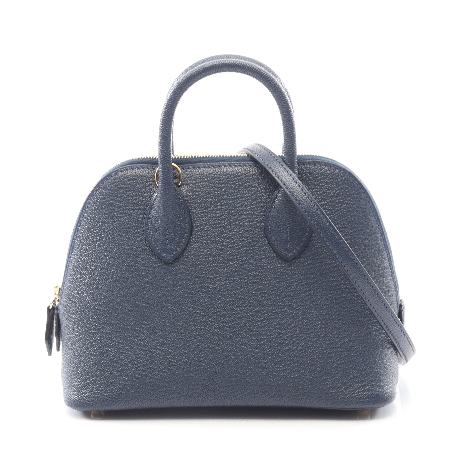 ボリード1923 ミニ ブルーネイビー ハンドバッグ シェーブル ネイビー ゴールド金具 2WAY K刻印 エルメス バッグ HERMES