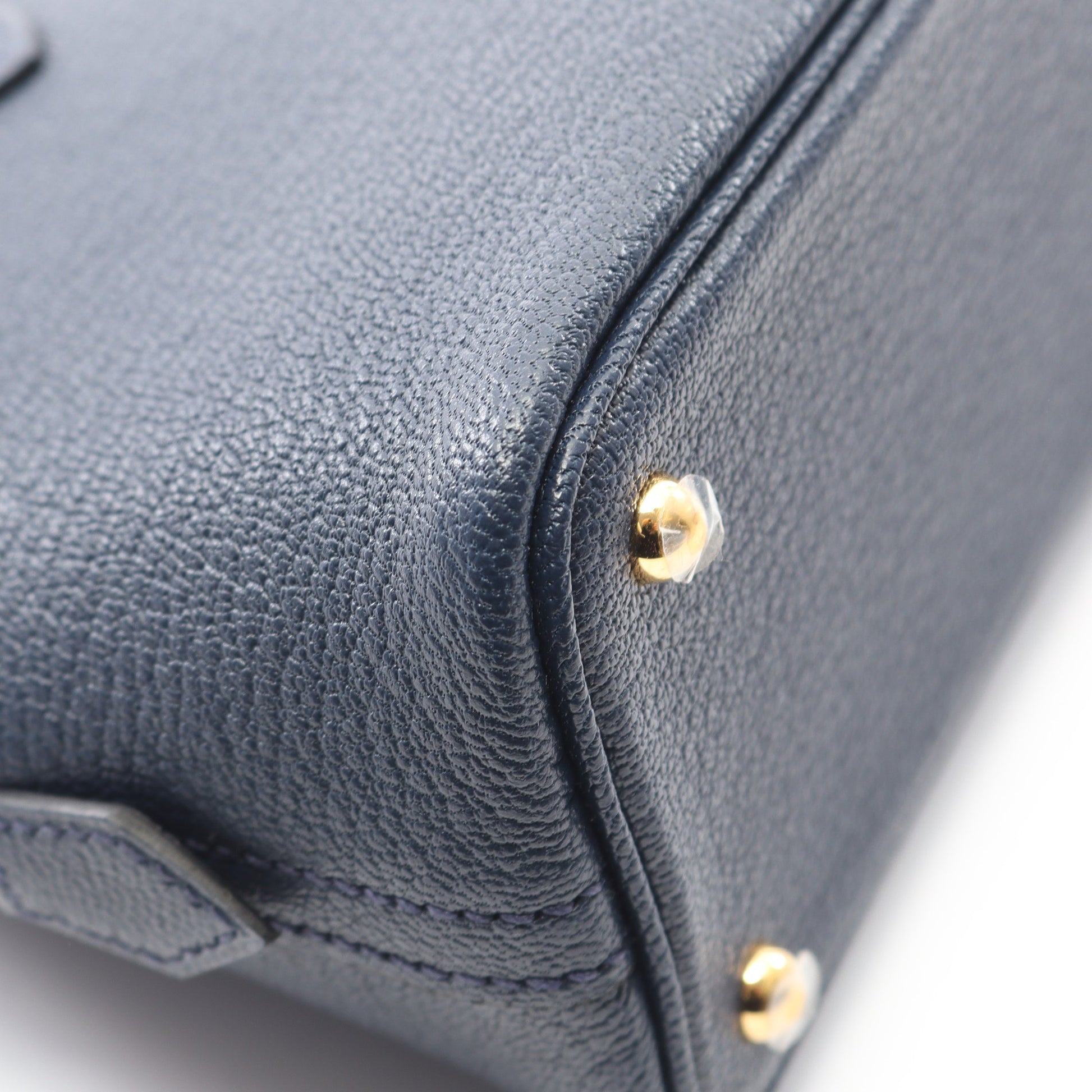 ボリード1923 ミニ ブルーネイビー ハンドバッグ シェーブル ネイビー ゴールド金具 2WAY K刻印 エルメス バッグ HERMES