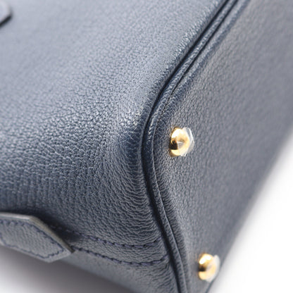 ボリード1923 ミニ ブルーネイビー ハンドバッグ シェーブル ネイビー ゴールド金具 2WAY K刻印 エルメス バッグ HERMES