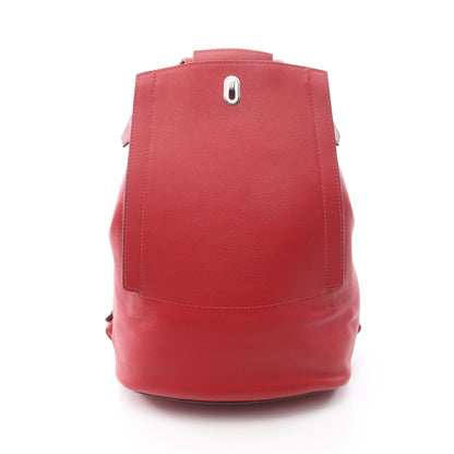 サックアド GR24 ルージュカザック バックパック リュックサック エバーグレイン レッド シルバー金具 D刻印 エルメス バッグ HERMES