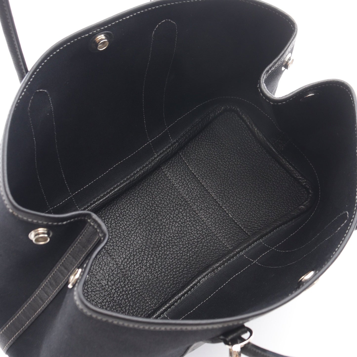 ガーデンパーティTPM ハンドバッグ トートバッグ ネゴンダ トワルオフィシエ ブラック シルバー金具 2WAY □H刻印 エルメス バッグ HERMES