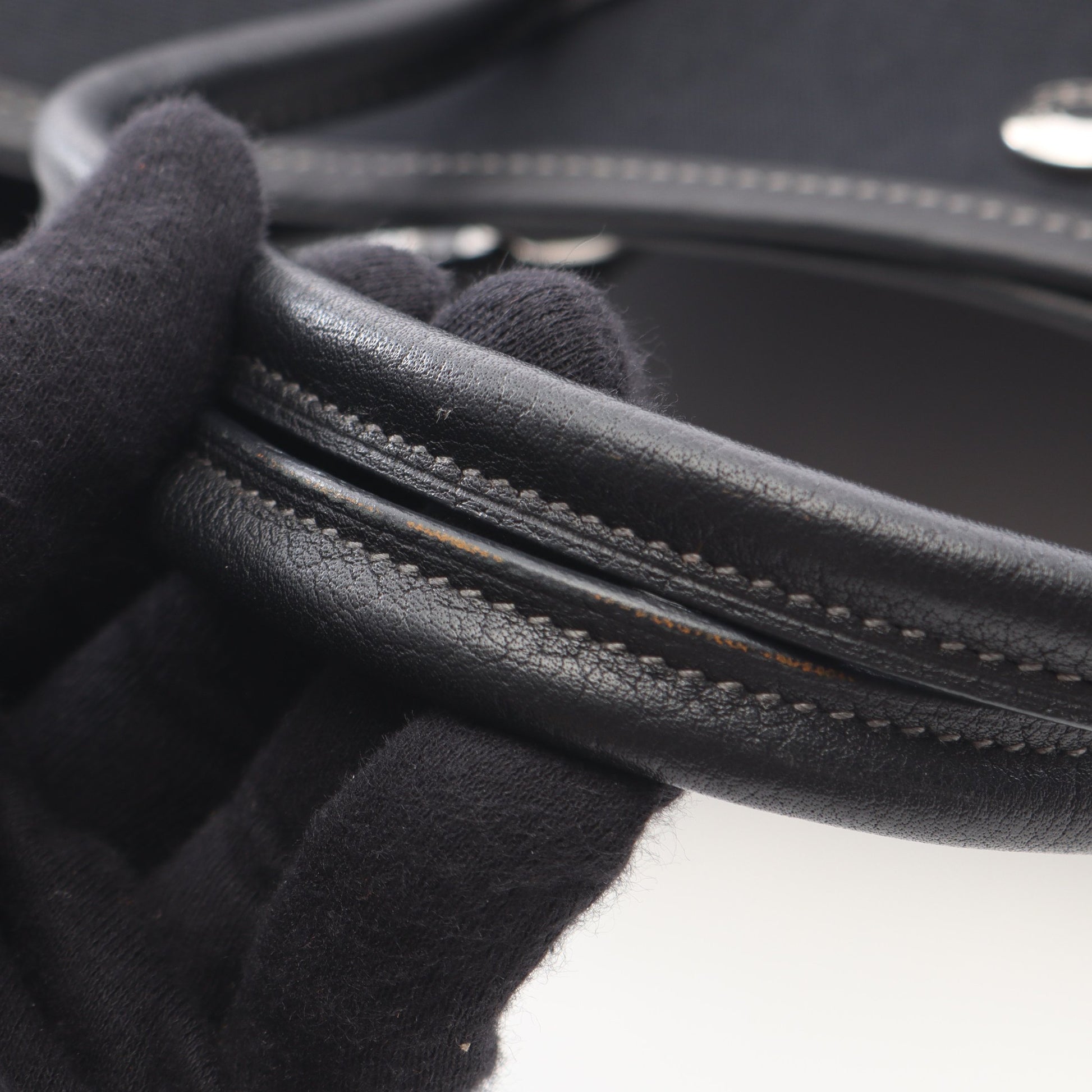 ガーデンパーティTPM ハンドバッグ トートバッグ ネゴンダ トワルオフィシエ ブラック シルバー金具 2WAY □H刻印 エルメス バッグ HERMES
