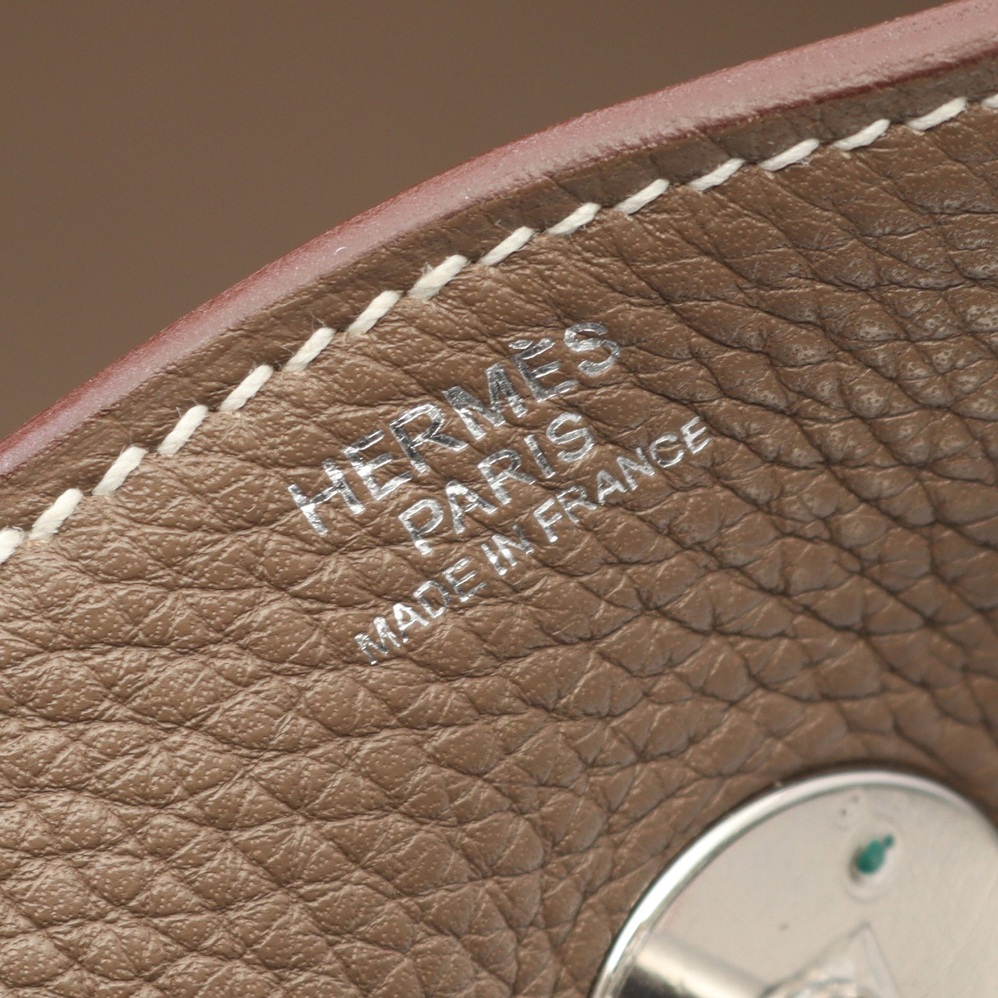 リンディ34 エトゥープ ショルダーバッグ トリヨンクレマンス グレーブラウン シルバー金具 T刻印 エルメス バッグ HERMES