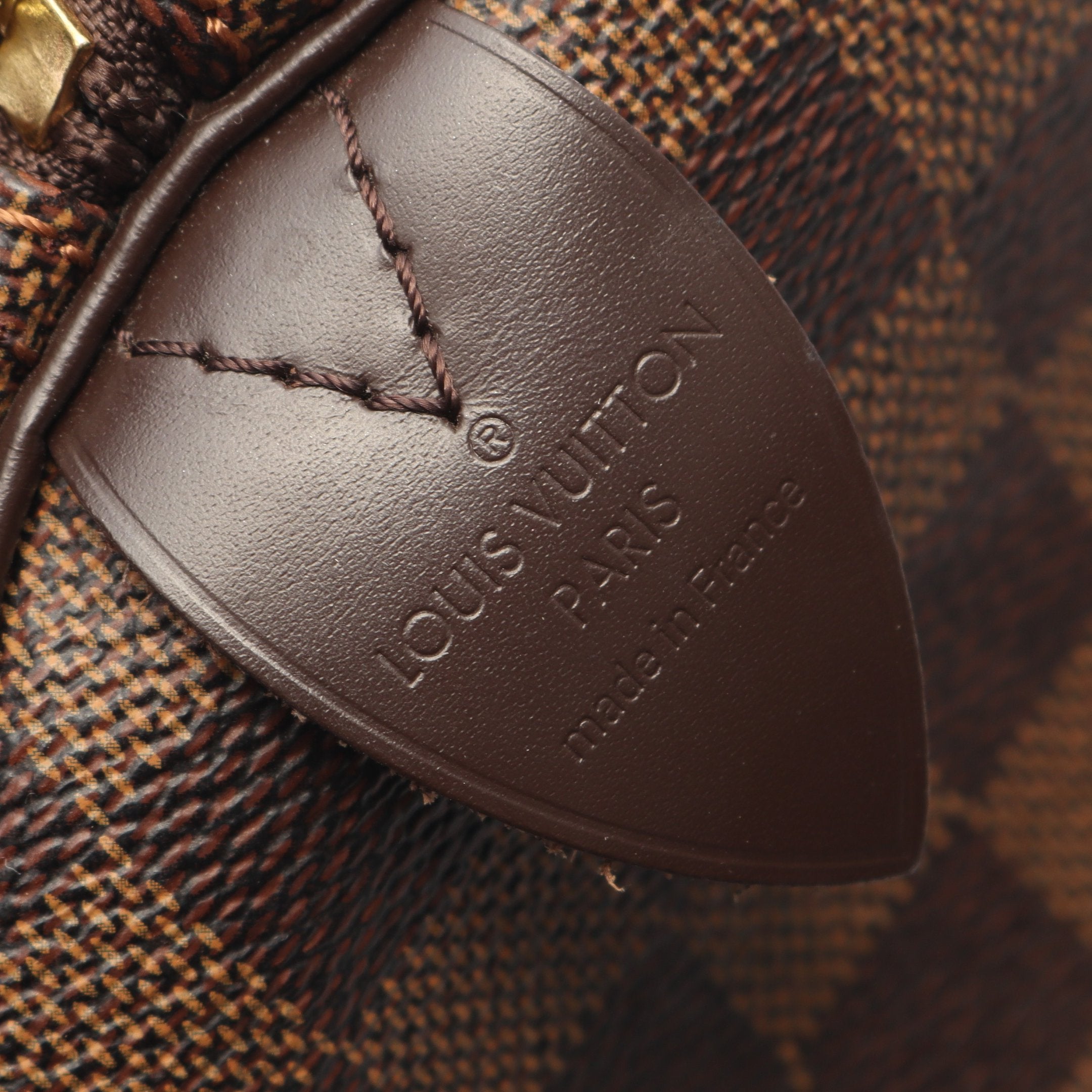 スピーディ30 ダミエエベヌ ハンドバッグ PVC レザー ブラウン ルイ