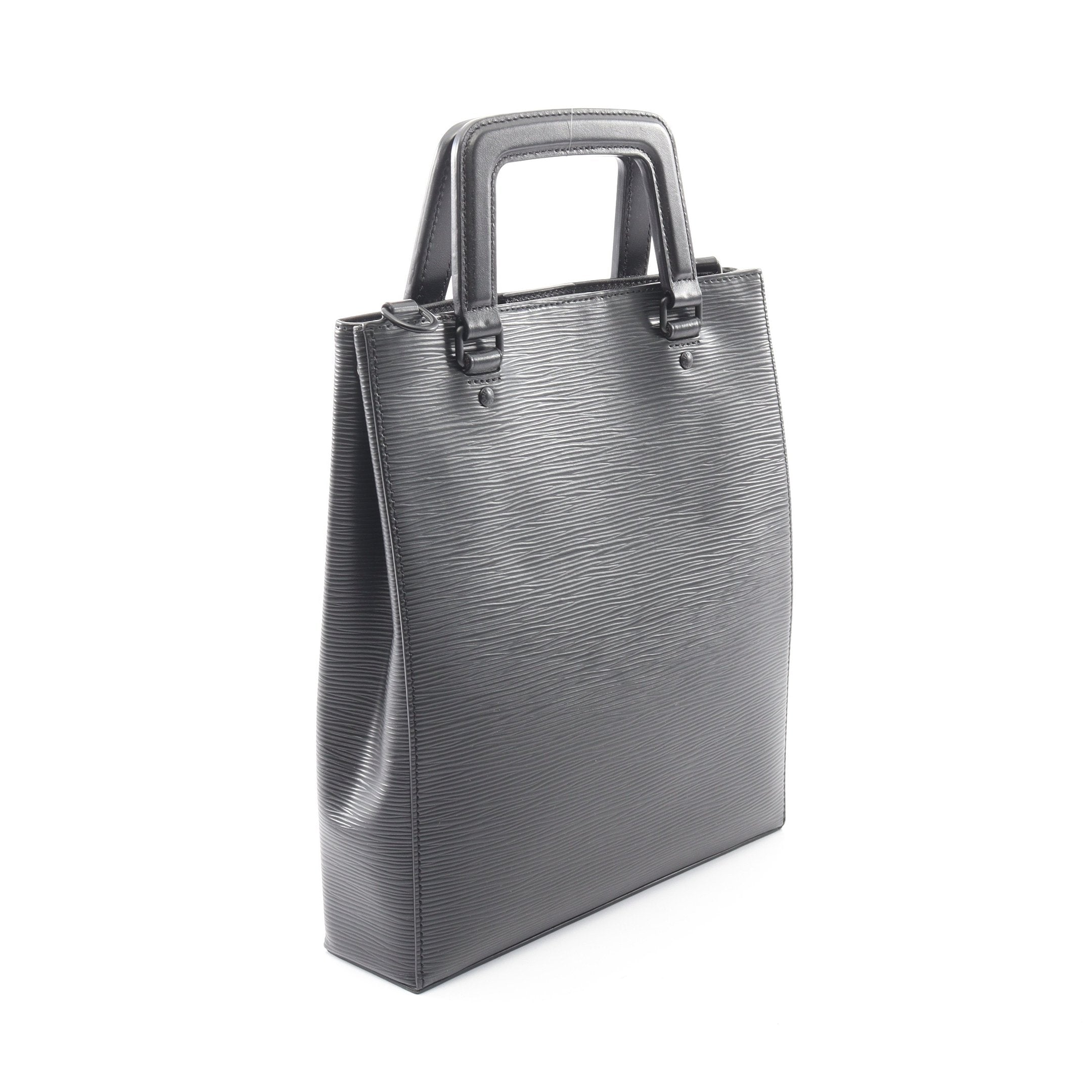 サックプラ フォールド エピ ノワール ハンドバッグ レザー ブラック