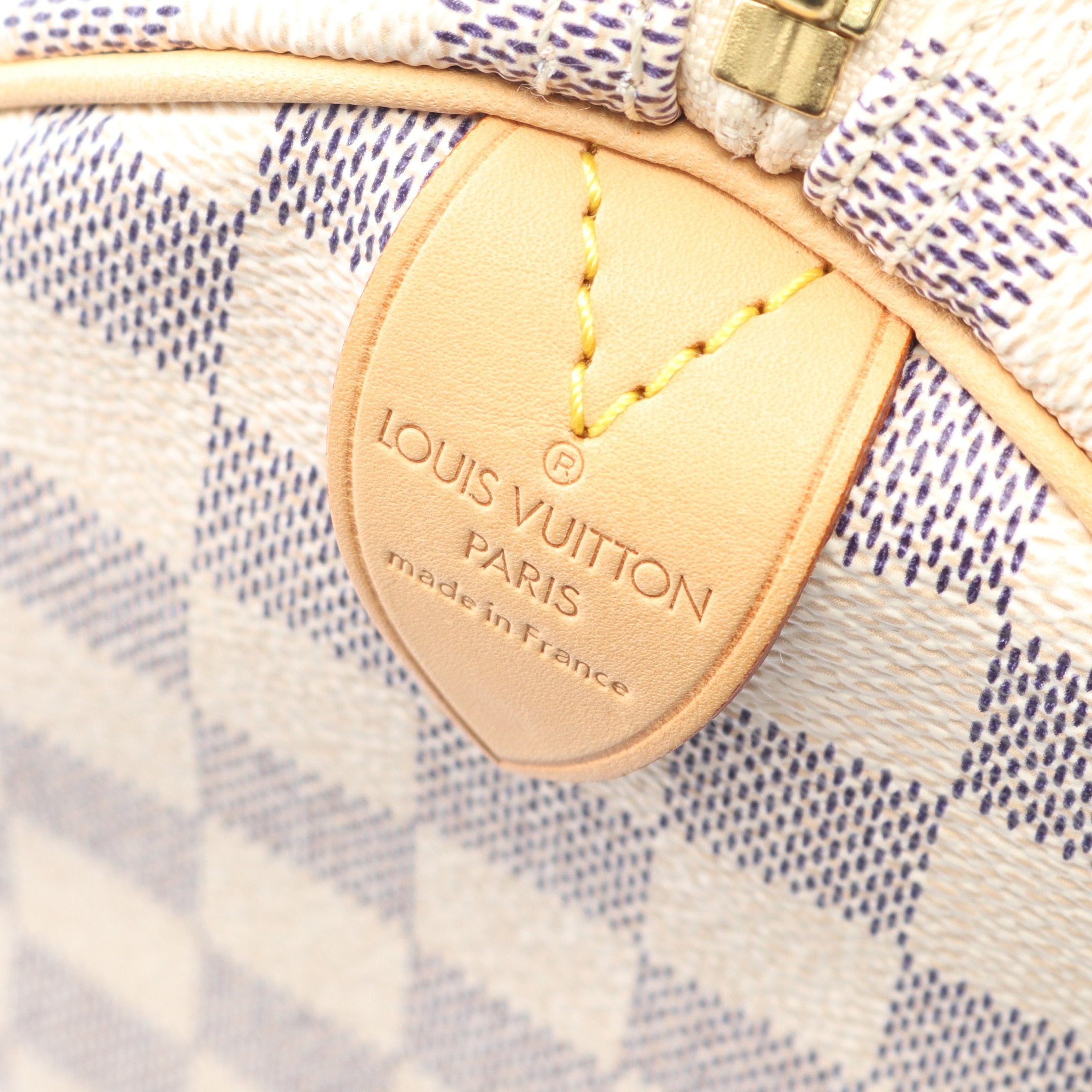 スピーディ30 ダミエアズール ハンドバッグ PVC レザー ホワイト ルイ