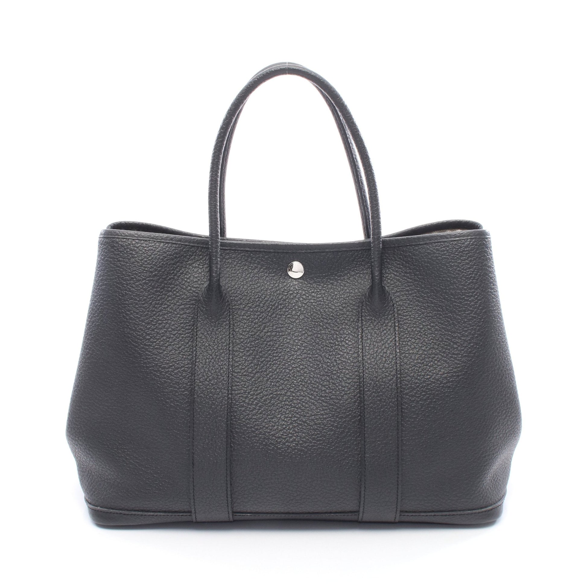 ガーデンパーティPM ハンドバッグ トートバッグ カントリー ブラック シルバー金具 X刻印 エルメス バッグ HERMES