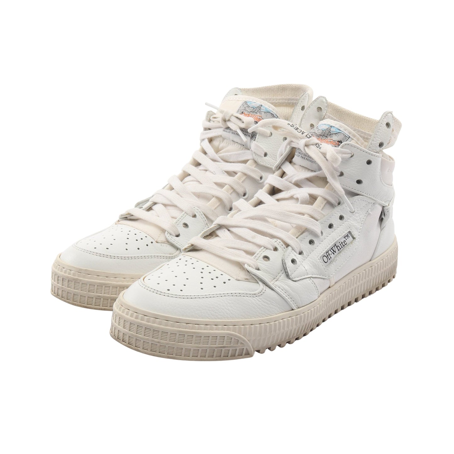 オフコート3.0 ハイカットスニーカー レザー ファブリック ホワイト オフホワイト シューズ OFF-WHITE