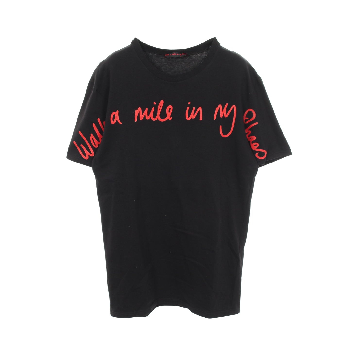 WALK A MILE IN MY SHOES 半袖Tシャツ コットン ブラック クリスチャンルブタン トップス Christian Louboutin