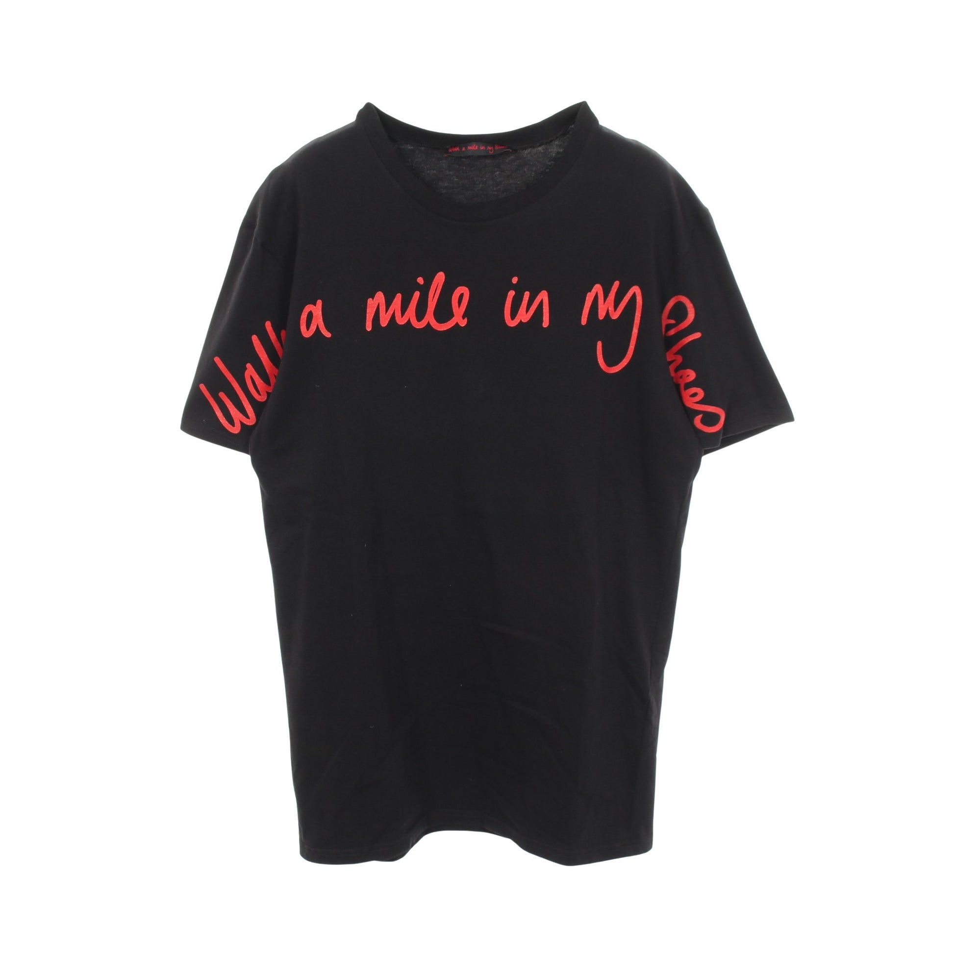 WALK A MILE IN MY SHOES 半袖Tシャツ コットン ブラック クリスチャンルブタン トップス Christian Louboutin