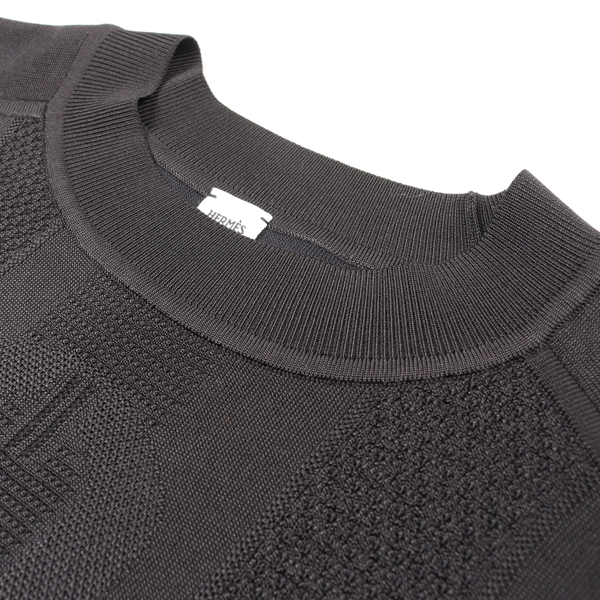 ニット クルーネック シルク ブラック エルメス トップス HERMES