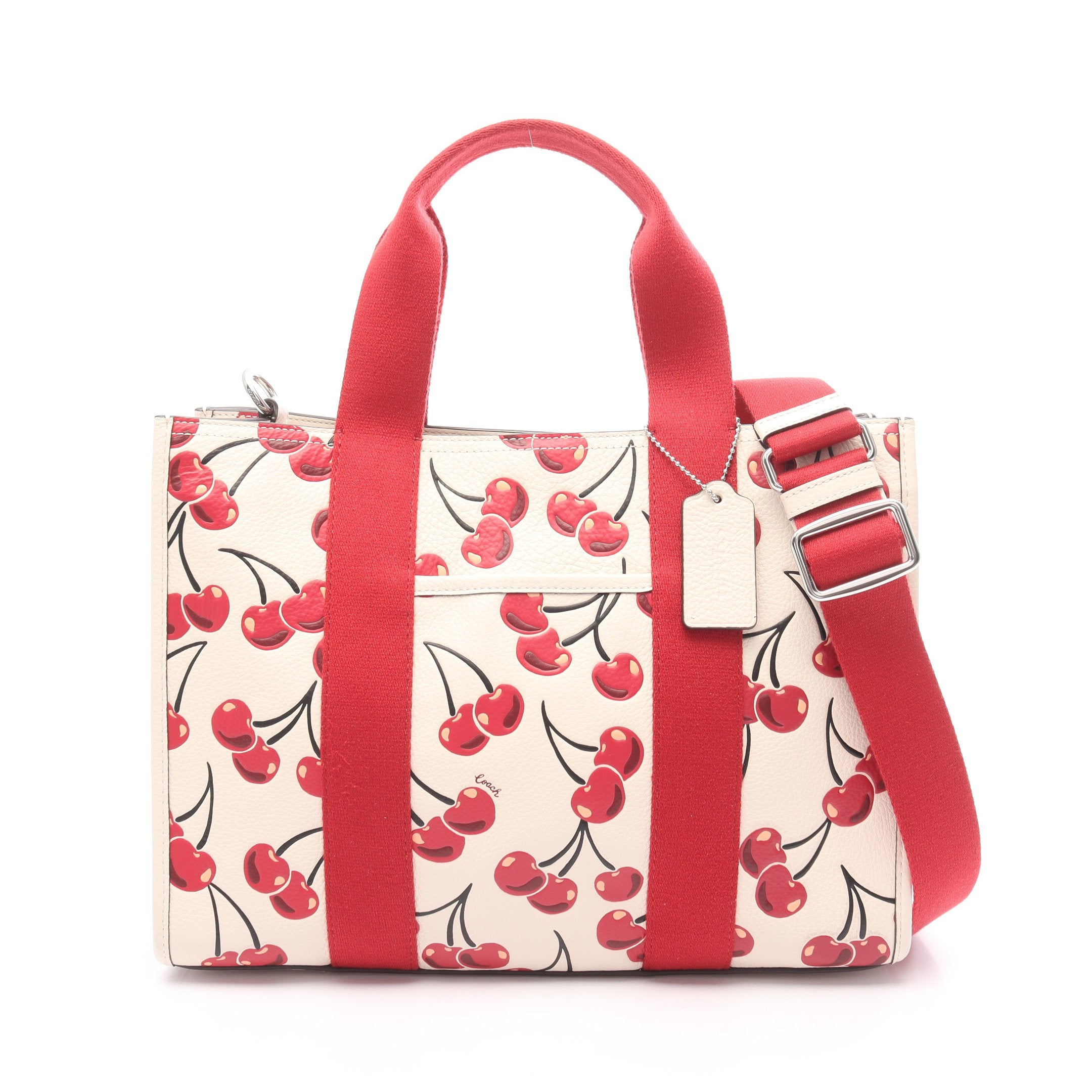 ともちゅう☆ LUDLOW チェリー さくらんぼ　メッシュトート ピンク スミス トート バッグ チェリー プリント ハンドバッグ トートバッグ