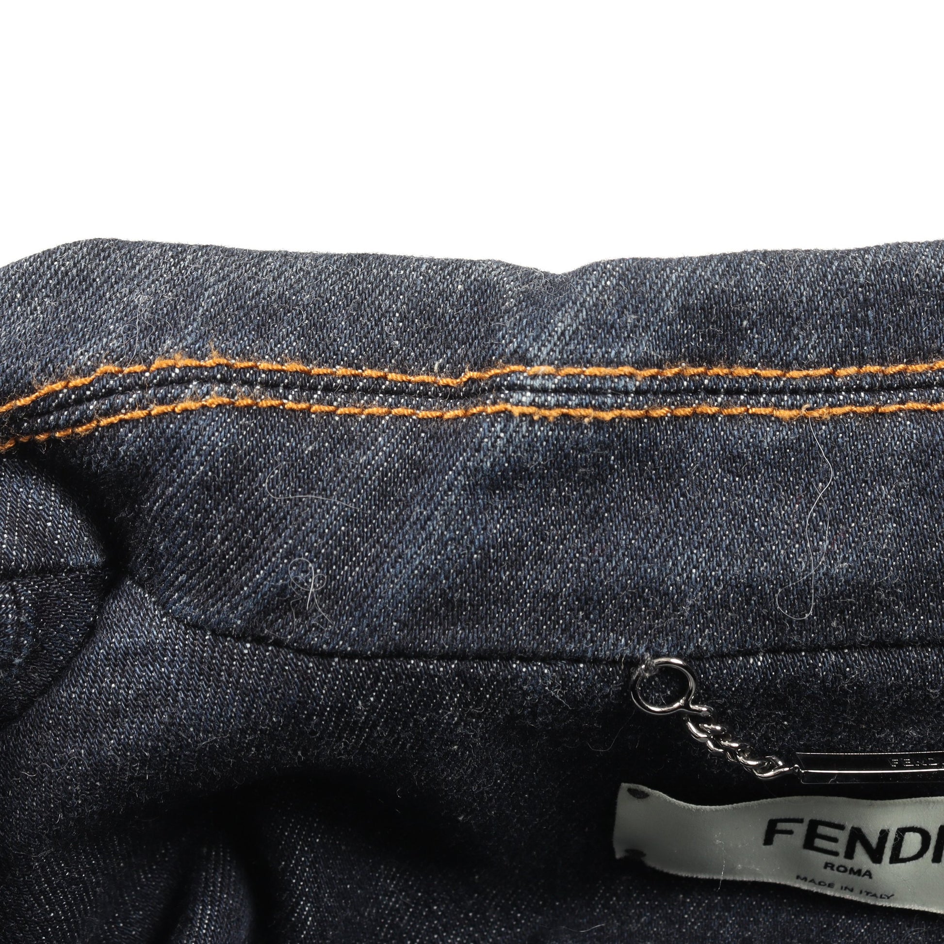 ジップアップ デニムジャケット コットン インディゴブルー フェンディ アウター FENDI