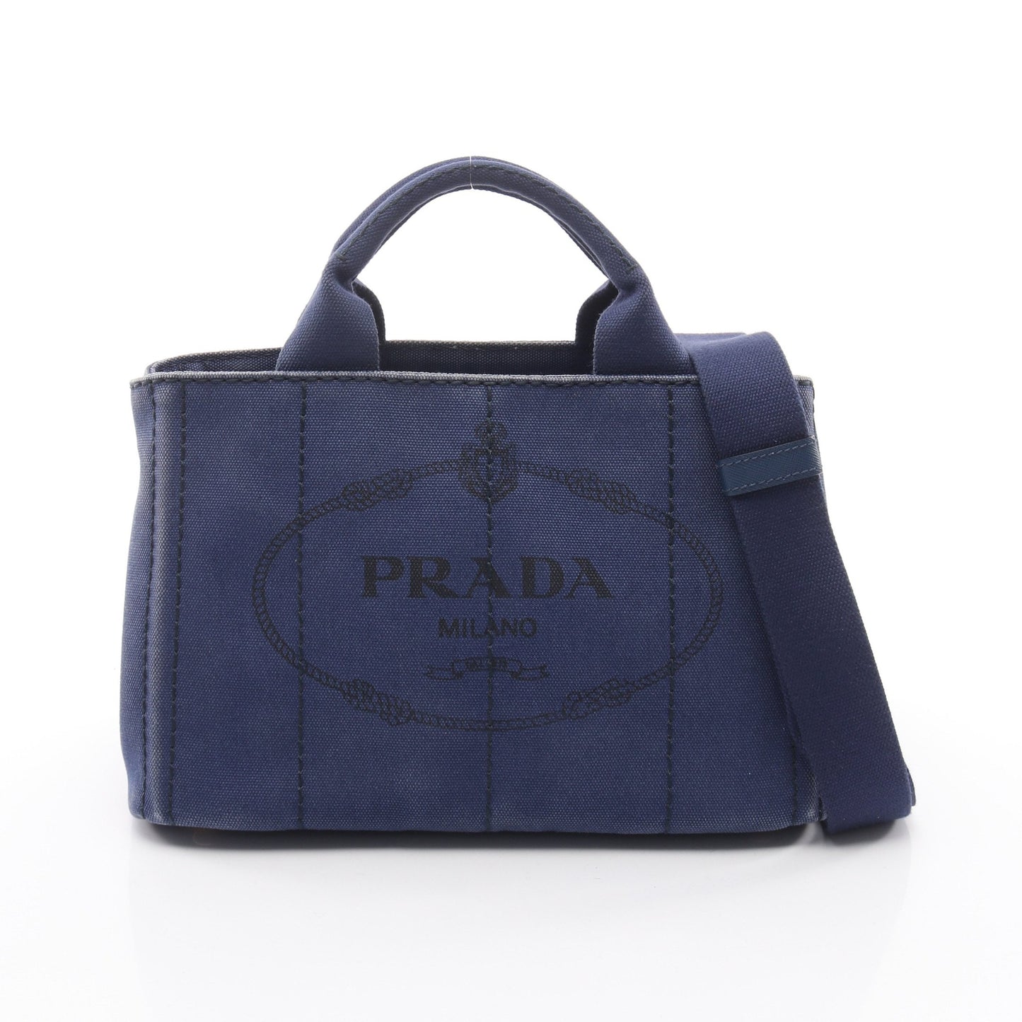 CANAPA カナパ ハンドバッグ トートバッグ キャンバス ブルー 2WAY プラダ バッグ PRADA